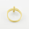 Two-Tone Solid Gold Sideways Cross Ring
