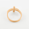 Two-Tone Solid Rose Gold Sideways Cross Ring