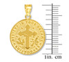 Gold Reversible Graduation Medallion Charm Pendant