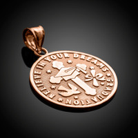 Rose Gold Reversible Graduation Medallion Charm Pendant