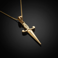 Gold Dagger Charm Necklace