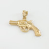 Gold Revolver Gun Pendant