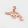 Rose Gold Pistol Gun Charm Pendant