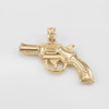Gold Revolver Pistol Gun Pendant