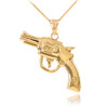 Gold Revolver Pistol Gun Necklace