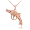 Rose Gold Pistol Gun Pendant Necklace