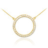 14K Gold Eternity Circle of Life Diamond Karma Ring Necklace