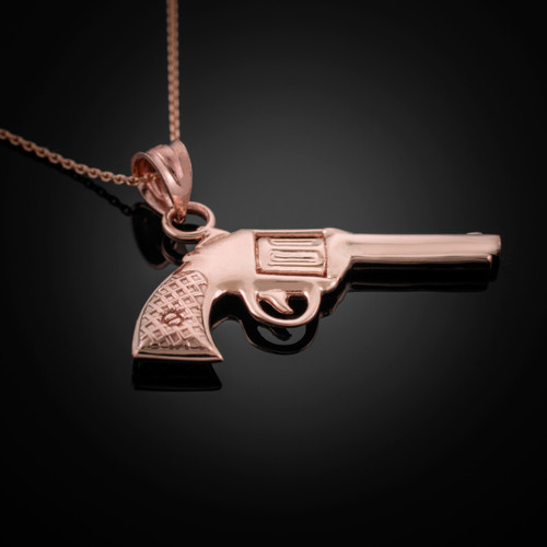 Rose Gold Pistol Necklace