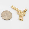 Yellow Gold Pistol Gun Pendant