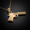 Yellow Gold Pistol Gun Necklace