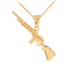 Gold Rifle Pendant Necklace