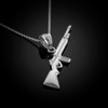 White Gold Rifle Necklace
