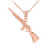 Rose Gold Rifle Charm Necklace