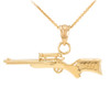 Gold Sniper Rifle Charm Necklace