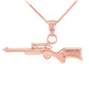Rose Gold Snipe Rifle Charm Necklace