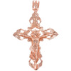 Rose Gold Mens Crucifix Pendant