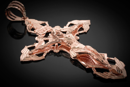 XL Rose Gold Crucifix Pendant