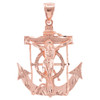 Rose Gold Anchor Cross Pendant