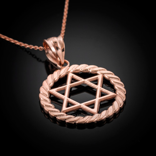 Rose Gold Star of David Pendant Necklace