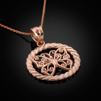 Rose Gold Butterfly Pendant Necklace