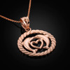 Rose Gold Dolphins Pendant Necklace