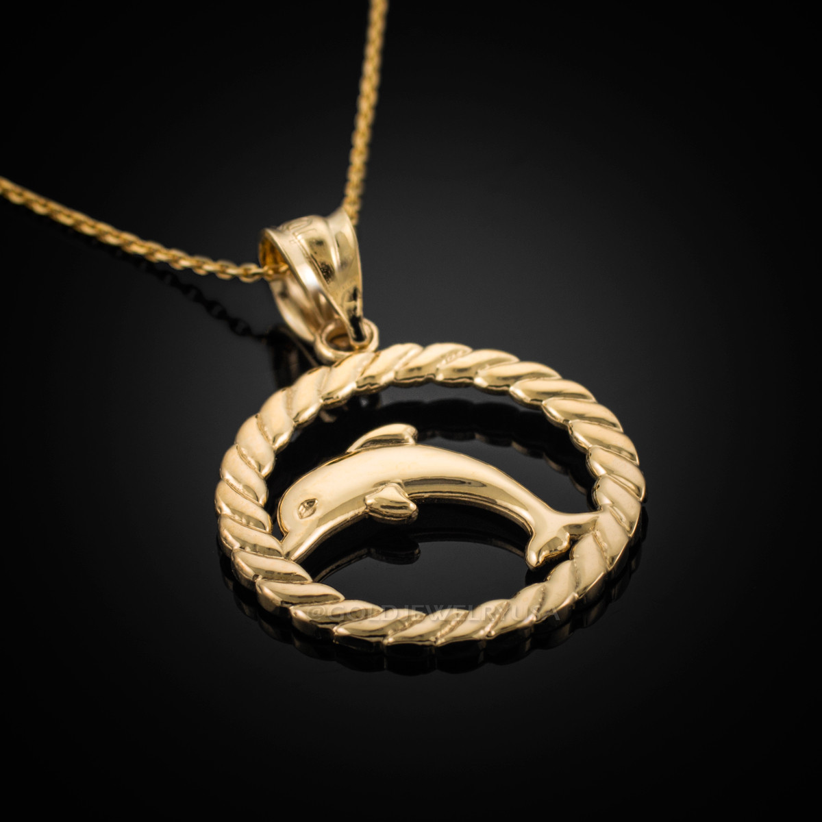 Gold Dolphin Pendant Necklace