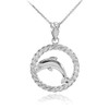 White Gold Dolphin Necklace
