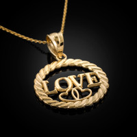 Gold LOVE Pendant Necklace