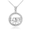 White Gold LOVE Necklace