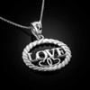 White Gold LOVE Pendant Necklace