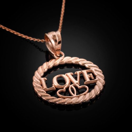 Rose Gold LOVE Pendant Necklace