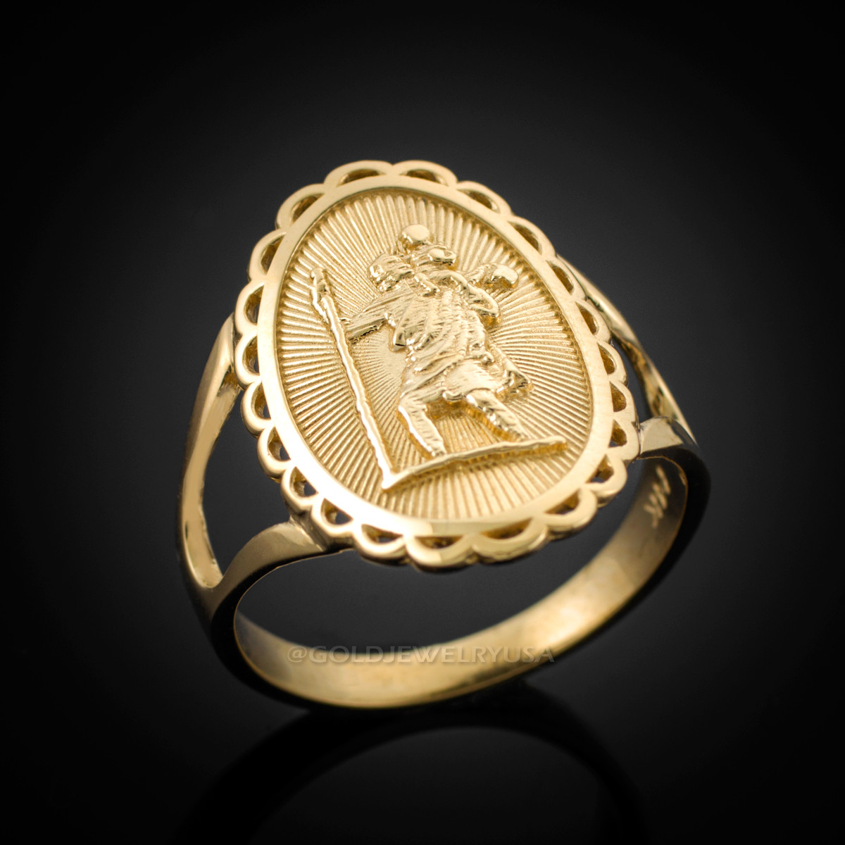 st christopher ring gold