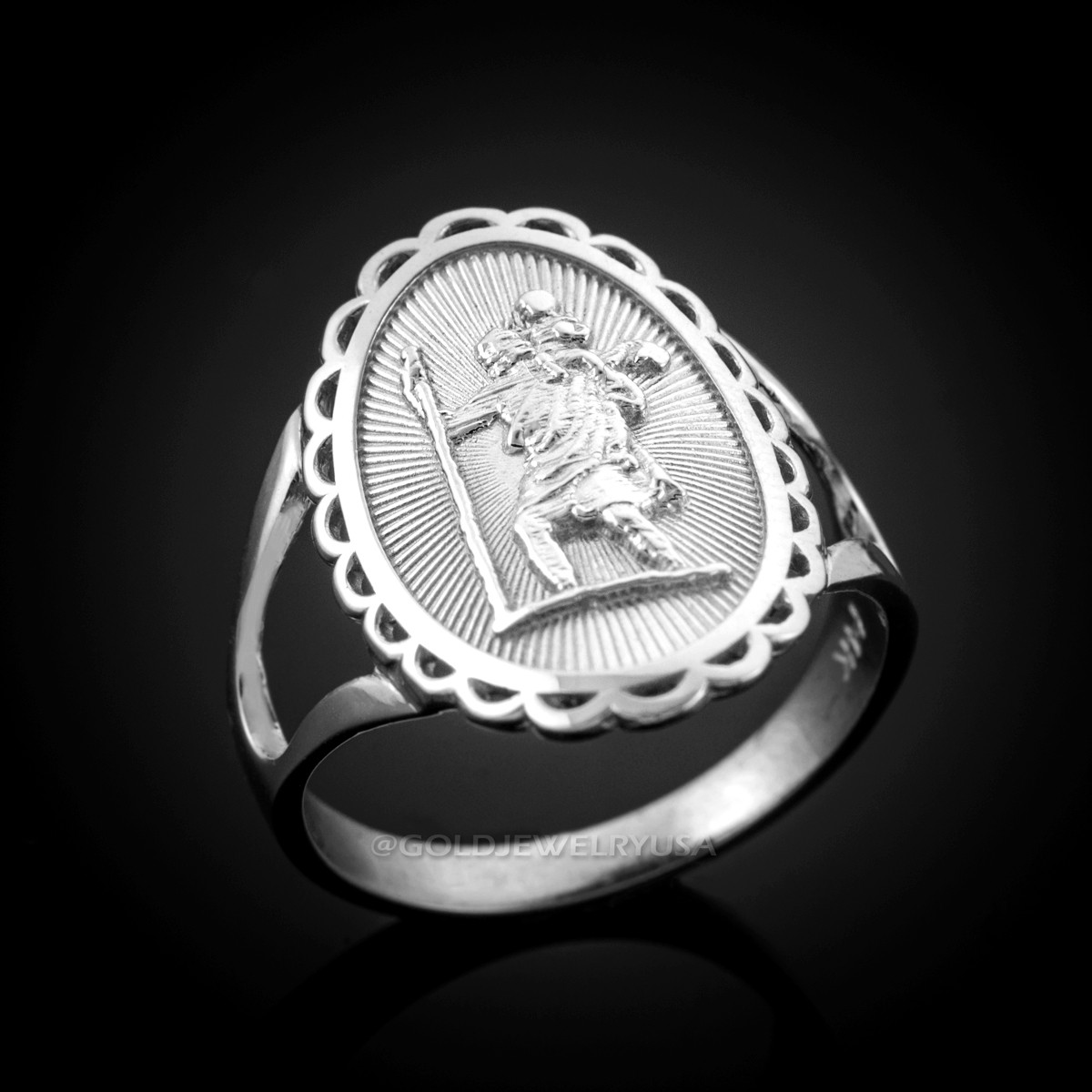 Saint Christopher Polished Signet Ring