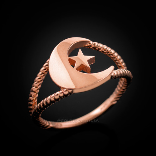 Rose gold Islamic ring