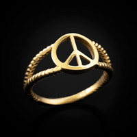 Gold PEACE ring
