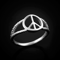 White Gold PEACE ring
