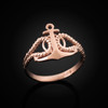 Rose gold anchor ring.