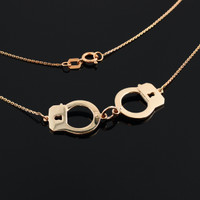 14k Rose Gold Handcuffs Necklace