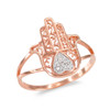 Rose Gold Diamond Hamsa Ring