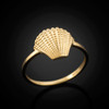 Gold seashell ring.