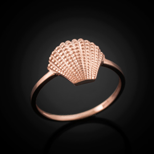 Rose gold seashell ring.