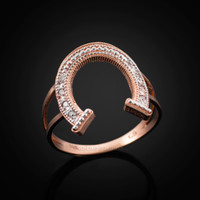 Rose gold horseshoe ring