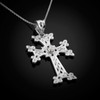 White Gold Armenian Cross Necklace