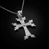 White Gold Armenian Cross Charm