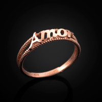 Rose gold Amor ring
