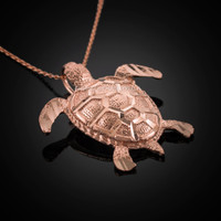 Rose gold turtle necklace