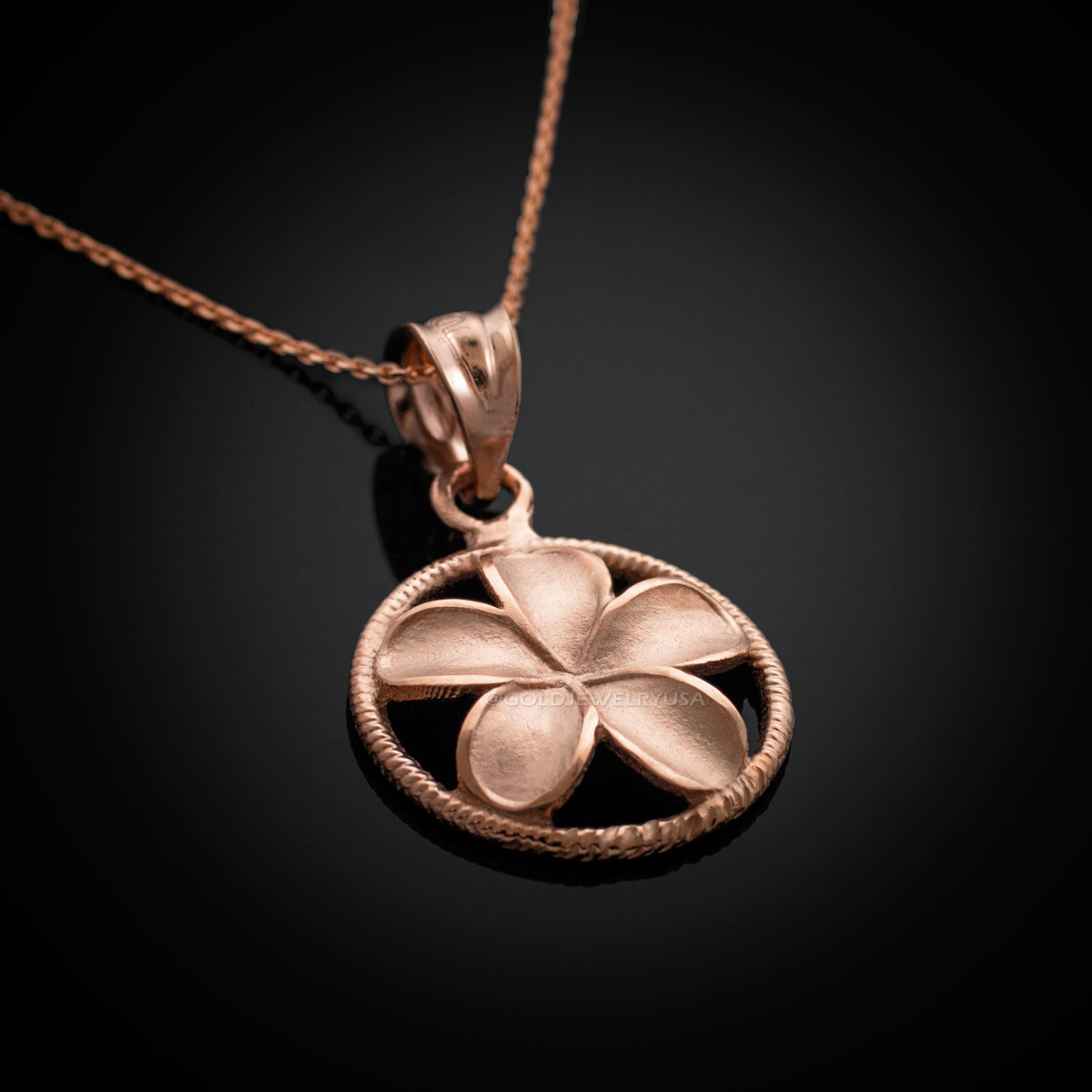 Rose gold hot sale plumeria necklace