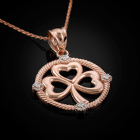 Rose Gold Shamrock Necklace