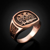Rose gold masonic ring