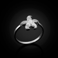 White gold starfish ring